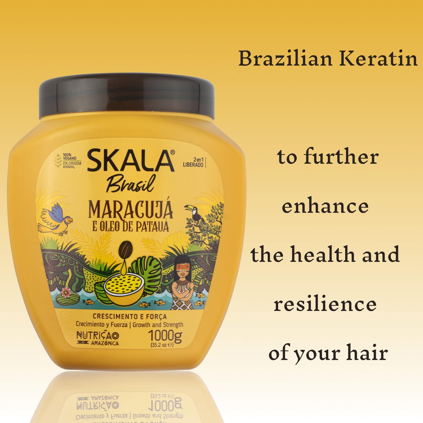 Skala Maracuja Passion Fruit, 2 Pack (1000g each) - Vegan, Cruelty-Free, Silicone, Sulfate & Paraben Free - Brazilian Moisturizing & Nourishing Formula for Curls