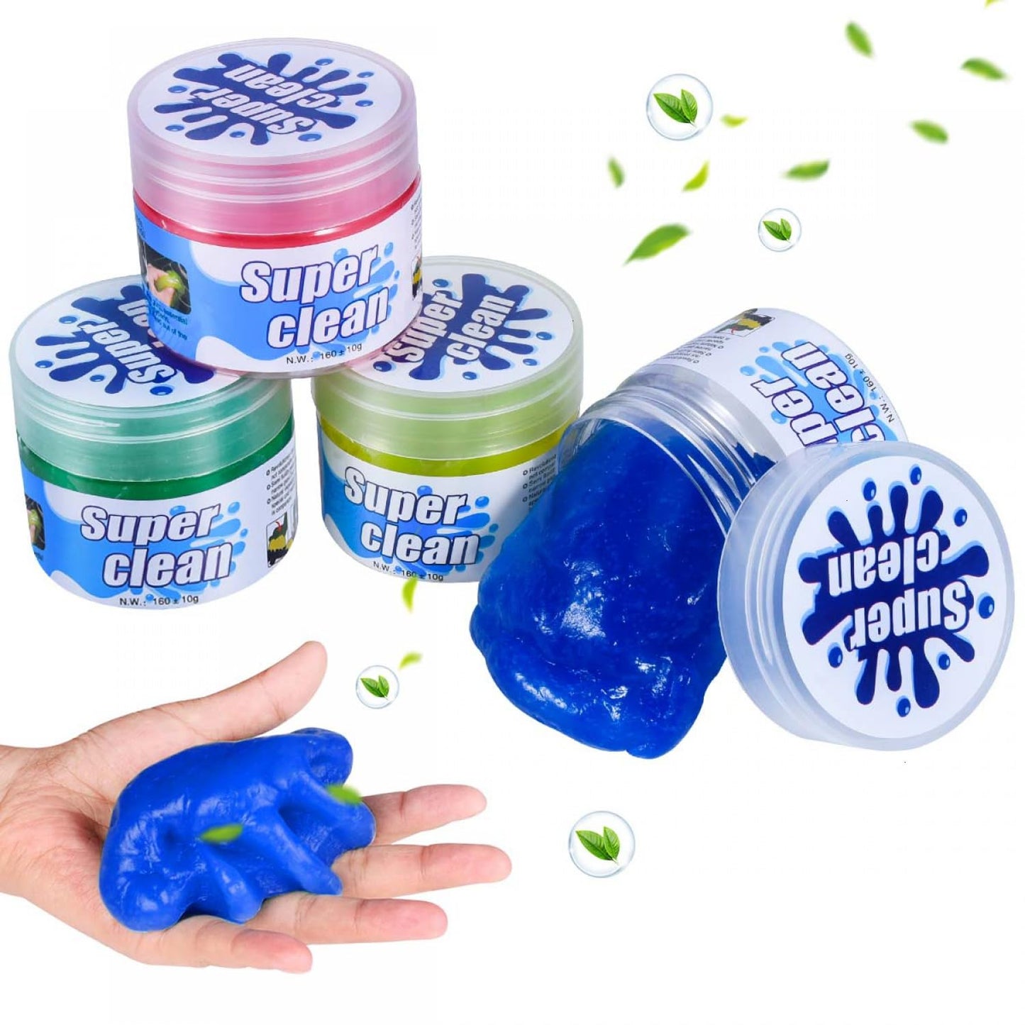 SenseYo 4 Pack Car Cleaning Gel Putty Slime Cleaner for Car Interior Detailing Keyboard Cleaner (Blue Pink Green Yellow)