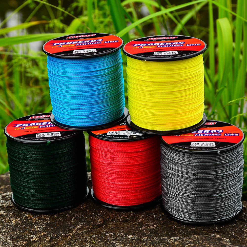 BAIKALBASS Braided Fishing Line 4 Strands Strong Multifilament PE Braid Wire for Saltwater 547Yard/500M 80LB Blue