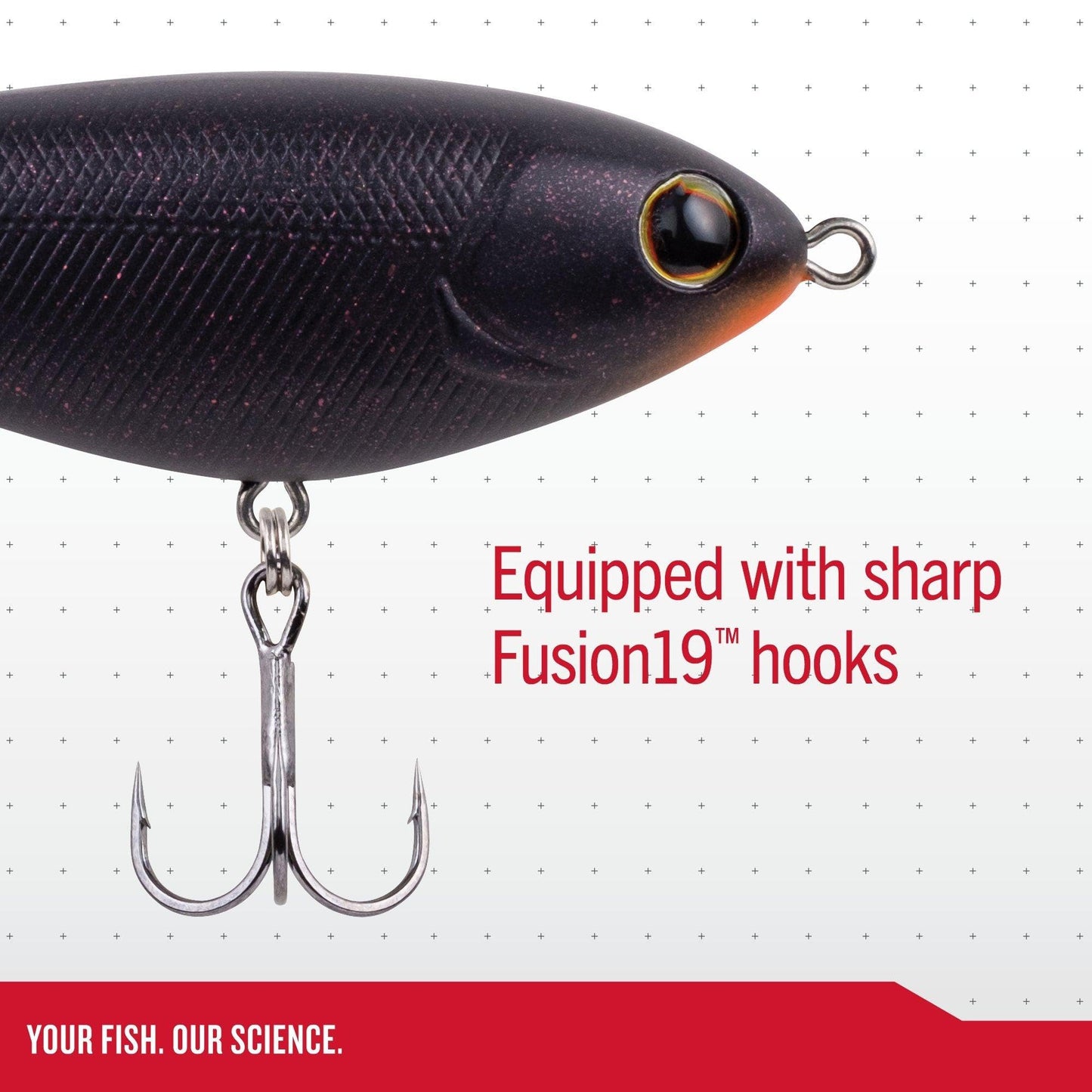 Berkley Choppo Topwater Fishing Lure, Ghost Bluegill, Size 90, Cupped Propeller Tail for Balance of Sound and Spray, Equipped with Sharp Fusion19™ Hook