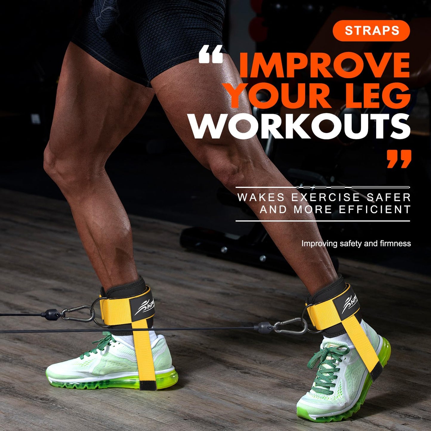 Ankle Straps for Cable Machine, Gym Ankle Cuff Kickback Strap for Working Out, Padded Gym Strap for Kickbacks, Glute Leg Workouts, Curls, Booty Hip Abductors Exercise, Cable Machine Ankle Attachment