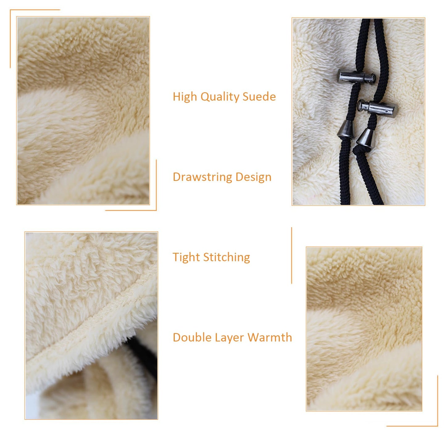 Sherpa Hood, Wind-Resistant Winter Face Mask, Fleece Ski Mask for Men and Women, Warm Face Cover Hat Cap Scarf (US, Alpha, One Size, Brown)