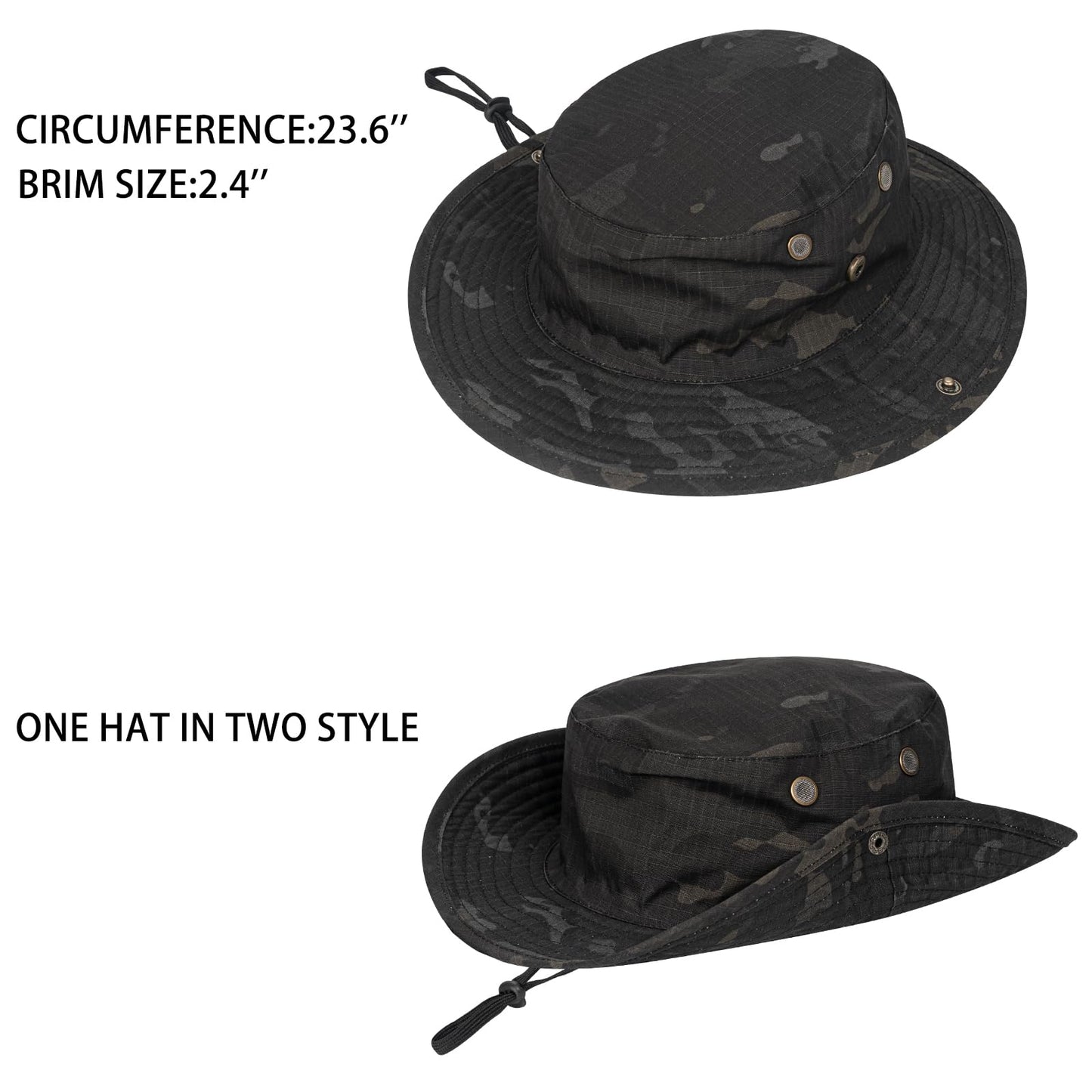 Sun Hats for Men Women Boonie Hat Foldable Fishing Hat UPF 50+ Bucket Hat for Fishing Hiking Garden Safari Beach