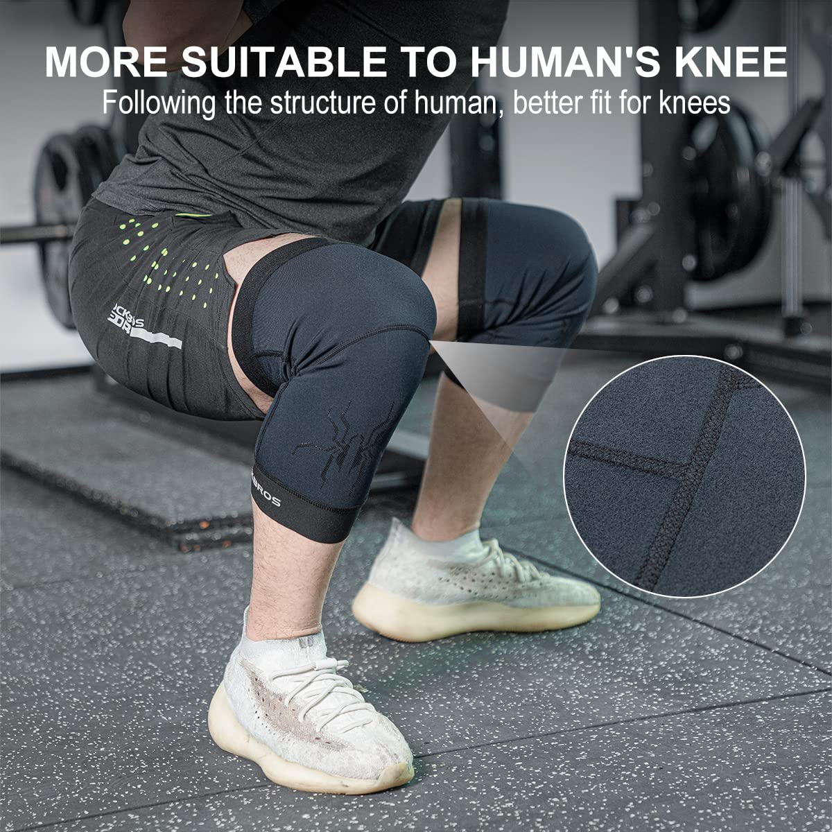 ROCKBROS Knee Warmer for Men Thermal Leg Warmer Knee Brace Anti-slip Knee Sleeves Winter for Basketball Cycling Knee Warmer