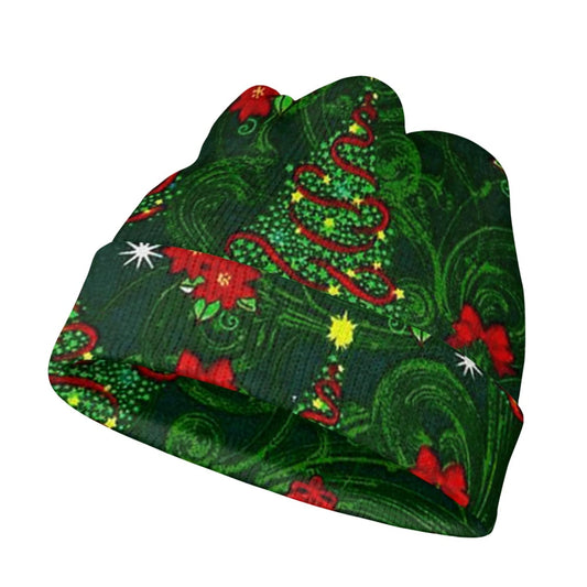 Ugly Christmas Exclusives Soft Stretch Knit Beanie Winter Hat for Women Men Xmas Tree Print