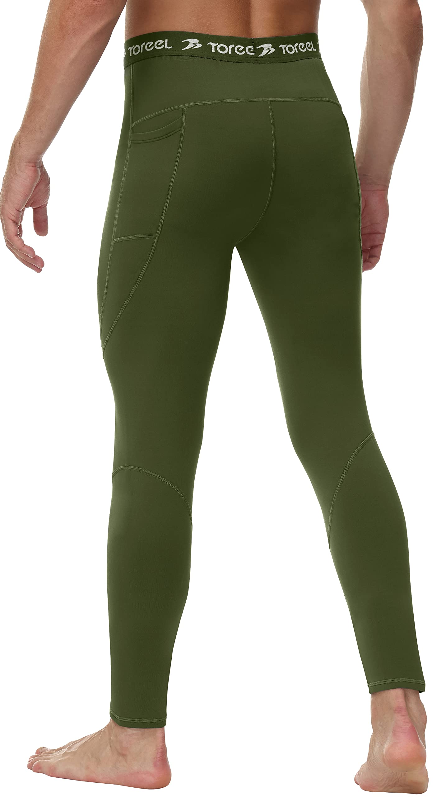 TOREEL Long Johns for Men Thermal Underwear for Men Fleece Lined Hunting Gear Mens Thermals Top and Bottom Set Dark Green