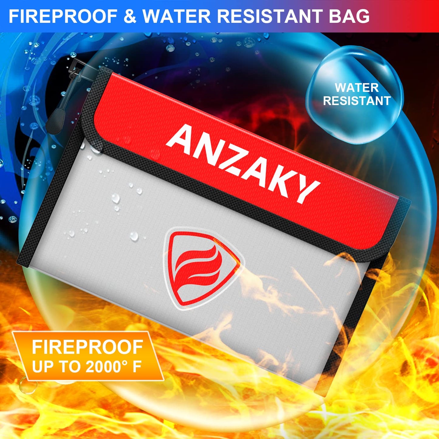 ANZAKY Photo Picture Frame Diversion Safe with Fireproof & Waterproof Money Bag, Valuable Storage, Home Security, Mini Box with Hidden Compartment to Shield your Money, Cash, White 5"x7"