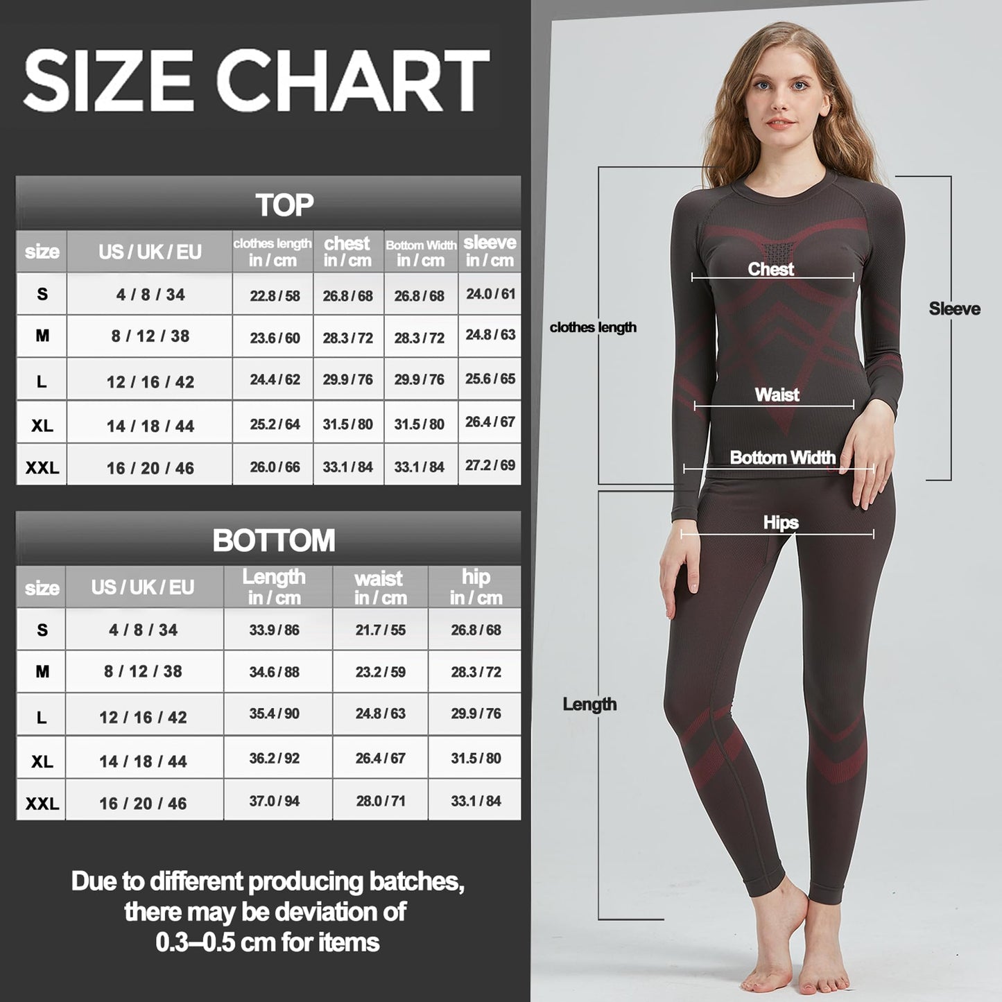 UNIQUEBELLA Womens Thermal Underwear Long Johns Base Layer for Women Ski Wear Ladies Compression Athletic Underwear Skins Set