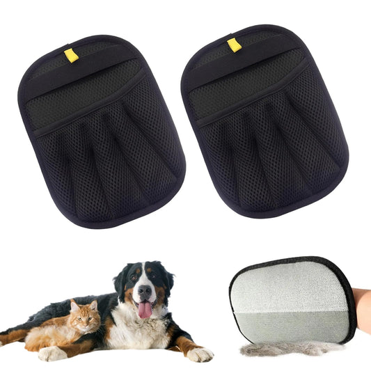 Pet Hair Remover Glove, 2 Pcs New Upgrade Efficient Grooming Gloves for Pet Hair, Reusable Dog Cat Hair Grooming Removal Tool for Couch Car Seat