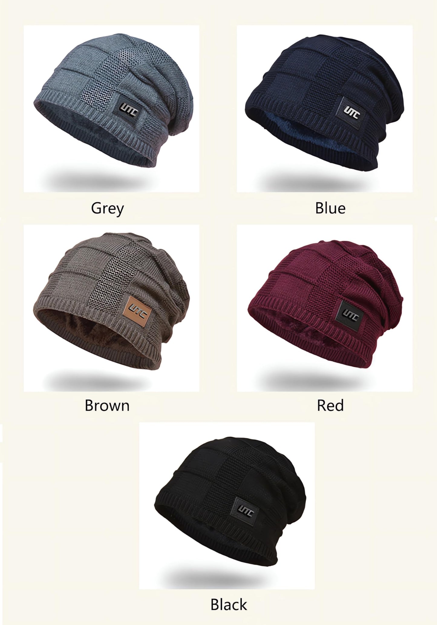 Tillonetiy Men's Beanie Hat Winter Hat - Casual Knit Skull Hat Warm Thick Fleece Socks Hat Women's Beanie Hat (Black)