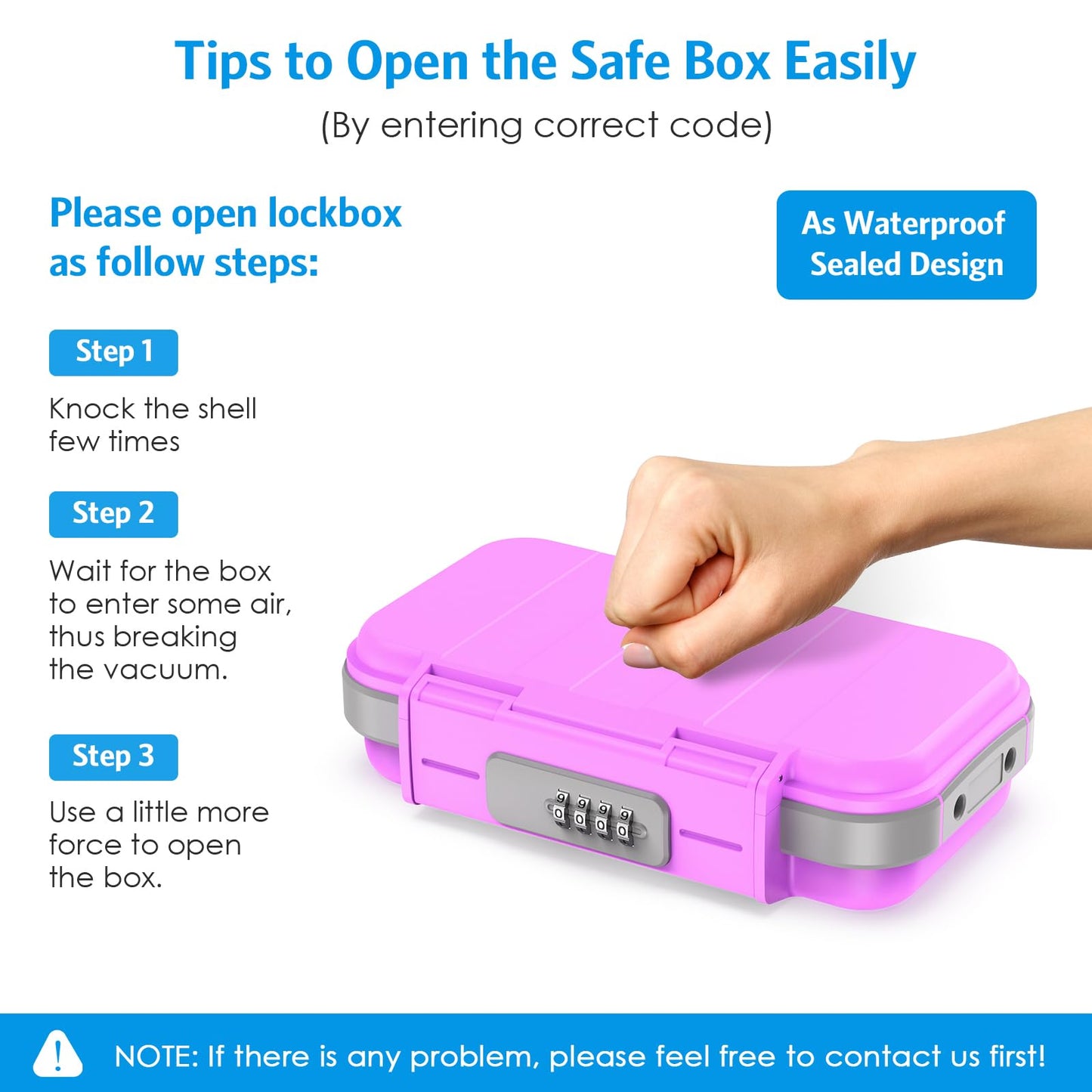 AMIR Portable Safe Box, Combination Security Case LockBox with Code, Waterproof Anti-Theft Personal Mini Travel Safe with Removable Chain, Portable Lock Box for Home, Office, Car, Dorm, Beach