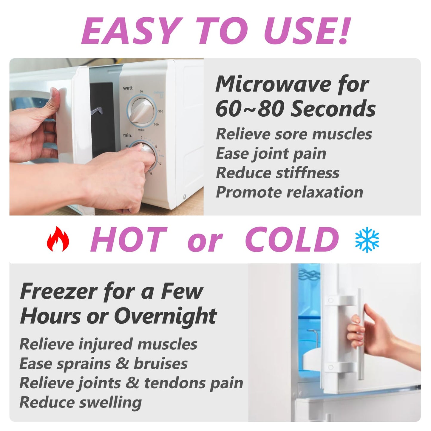 RelaxCoo Microwavable Heating Pad for Neck, Shoulders, and Back - Weighted Neck Warmer with Moist Heat, Purple, Lavender Scented