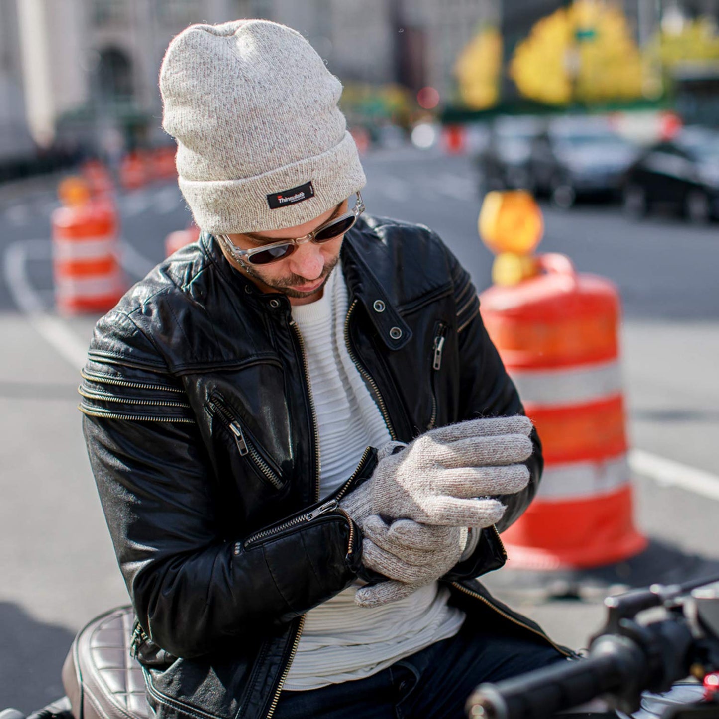 Thinsulate Inner -5℉ Warm Cuffed Beanie Thermal Insulation Thick Men Women Adult Winter Hat Wool Acrylic Knit Soft Cold Wearther Cap Beige One Size