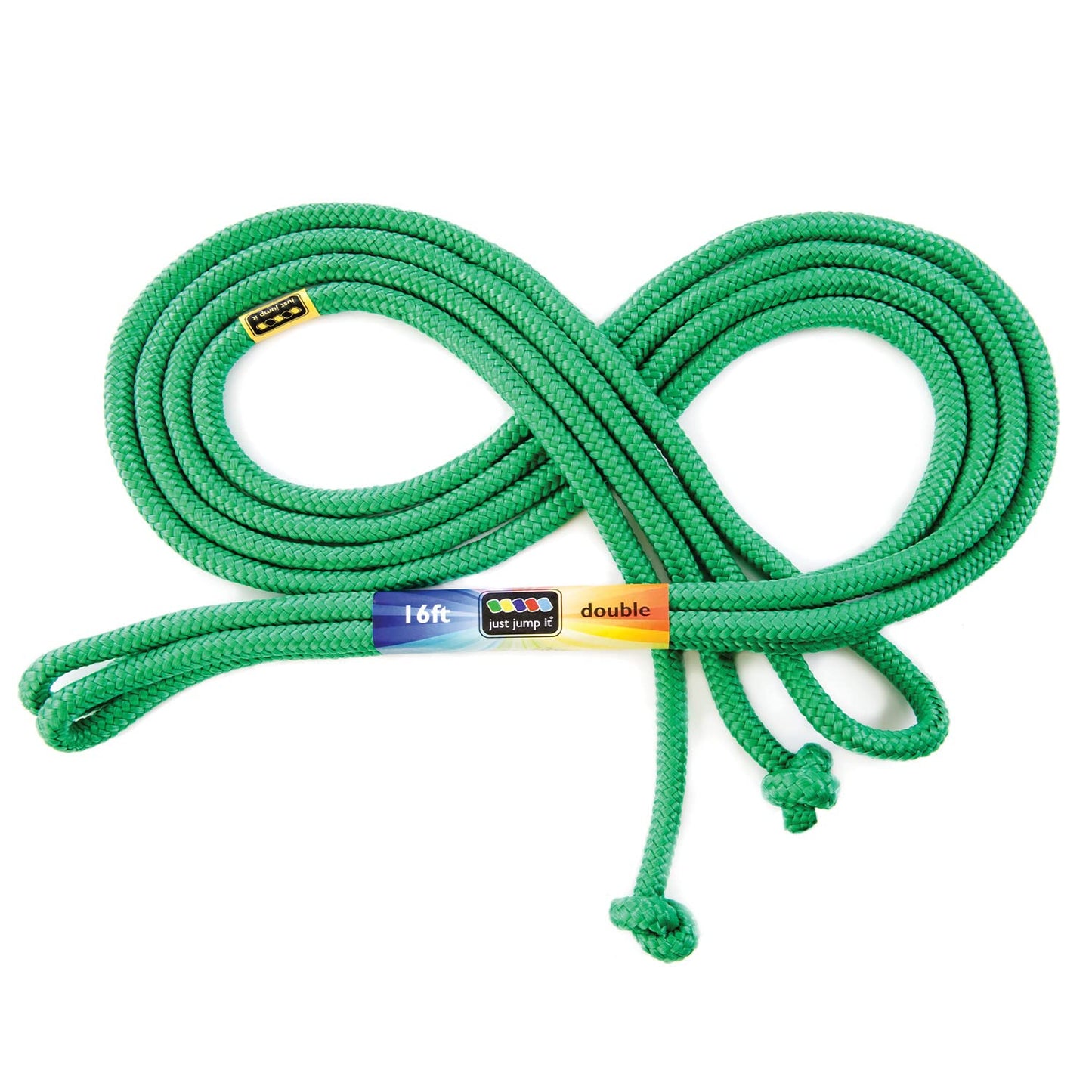 Just Jump It 16' Foot Single Jump Rope for Kids Women and Men - Active Outdoor Youth Fitness Excersing Equipment - Double Dutch Length Gym Accessories - Green