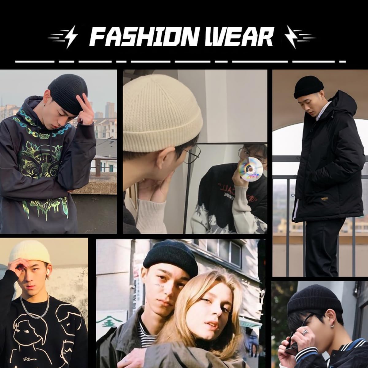 Irzaki Fisherman Beanie for Men Knit Trawler Beanie Short Cuffed Watch Cap for Men Women Green