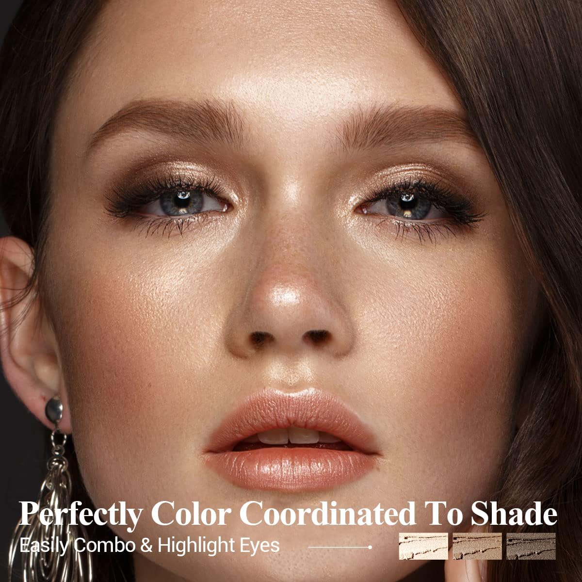 LUXAZA 6PCS Cream Eyeshadow Stick Makeup Sets, Metallic And Matte Shimmer Eye Shadow Eye Brightener Stick Pencil Crayon - Brown Neutral