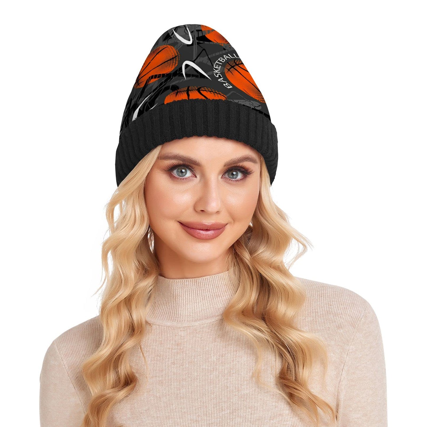DOMIKING Basketball Cuffed Beanie Hats Reversible Skull Cap Winter Kint Fisherman Beanies for Man Woman