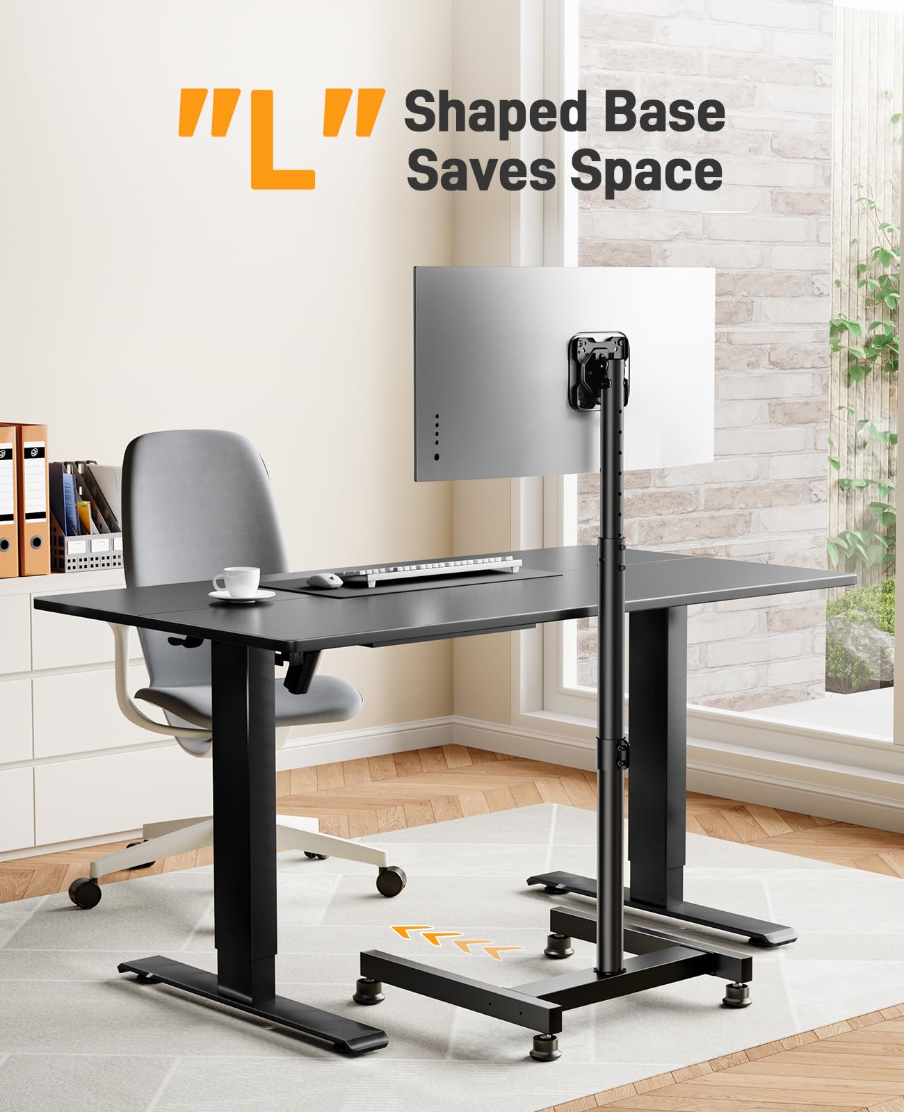 Perlegear Floor TV Stand with Mount for 26-50 inch TVs up to 55 lbs, TV Floor Stand with Rotation, Tilt, Level, Height Adjustable TV Stand for Bedroom/Living Room, Max VESA 300x300mm, PGFS12