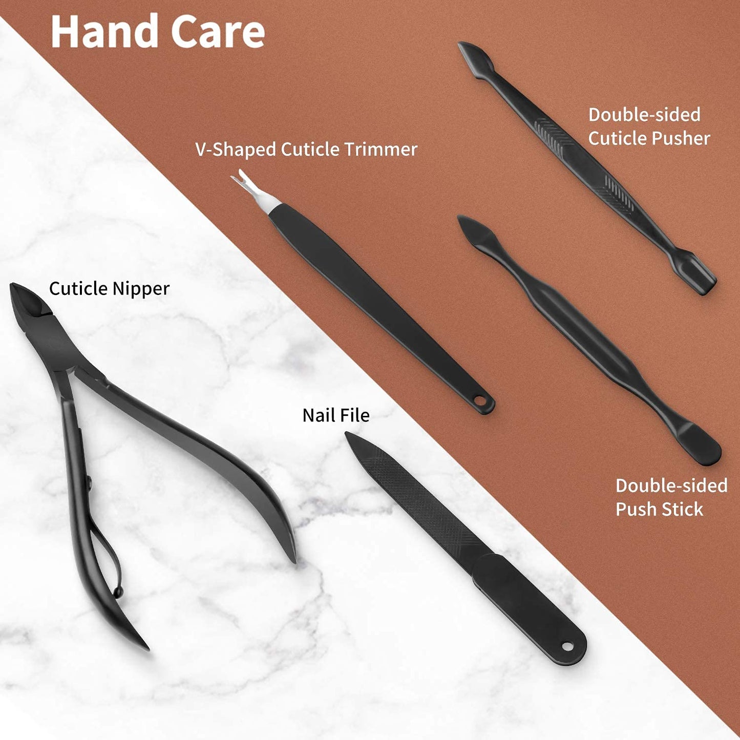 Teamkio 12pcs Manicure Set Pedicure Nail Clippers Set Travel Hygiene Kit Stainless Steel Professional Cutter Care Set Scissor Tweezers Knife Ear Pick Tools Grooming Kits with Leather Case