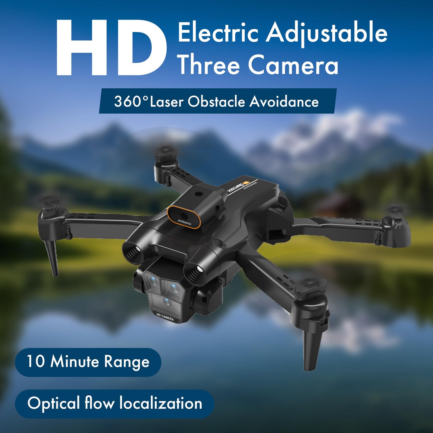 TIMEONIA C12 Foldable Drone with 1080p Camera, HD Dual Camera Remote Control Quadcopter with 4-Way Obstacle Avoidance, Altitude Hold and Adjustment, Headless Mode, 360° Flip, Designed for Beginners and Kids