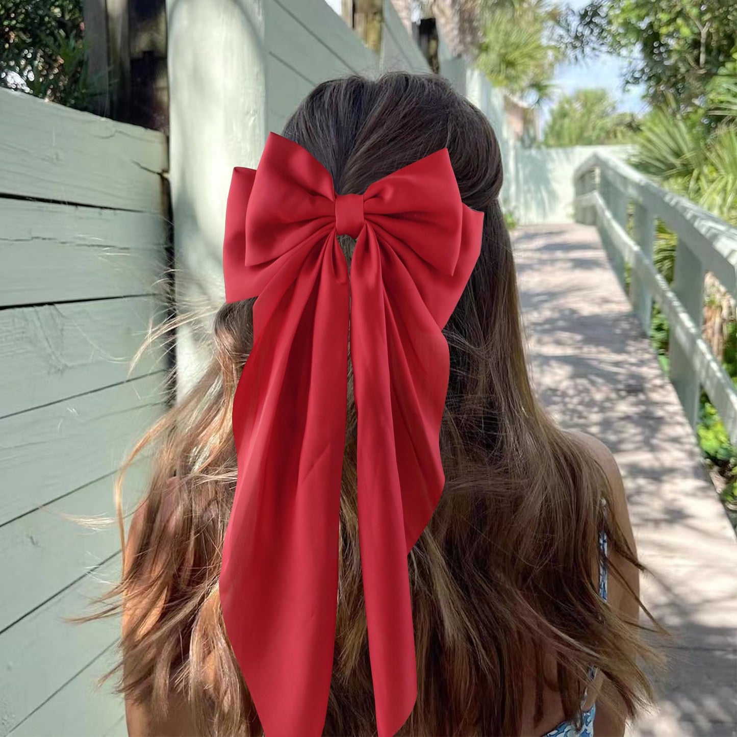 Canitor Hair Bows for Women Silky Satin Hair Ribbon Hair Barrettes Clip Oversized Long Tail Hair Bows Cute Aesthetic Coquette Hair Accessories Preppy Teen Girl Gifts Trendy Stuff Things