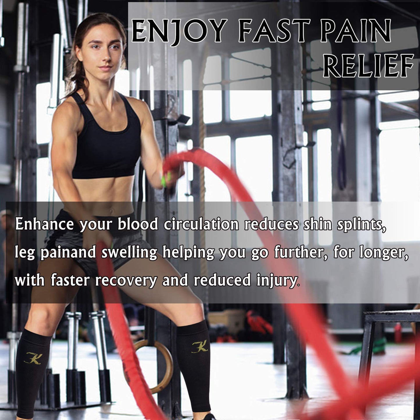 KEKING® Calf Compression Sleeves for Men & Women, 2 Pairs, True 20-30mmHg Leg Compression Socks Support for Running, Shin Splint, Calf Pain Relief, Swelling, Varicose Veins, Nursing, Black S/M