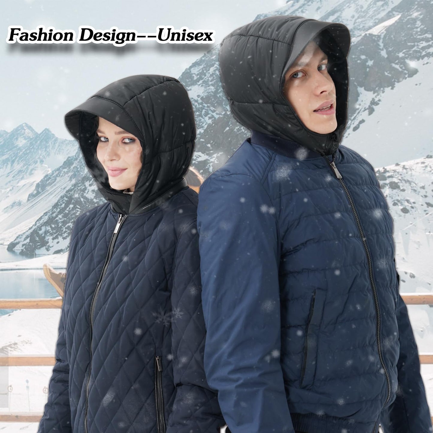 KERHAND Windproof & Waterproof Winter Hats For Men & Women,Winter Sleeveless Hoodie Siamese Vest Snow Hats,Suitable For Outdoor Sports Mountaineering/Skiing (WEAR IT AND WON'T LOSE IT