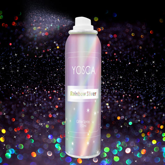 YOSCA Body Glitter Spray, 150ML Holographic Glitter Hairspray, Glitter Spray for Hair Body Clothes, Quick-Drying and Long-Lasting Shiny Glitter Spray for Festival Music Concert Party Rave Accessories