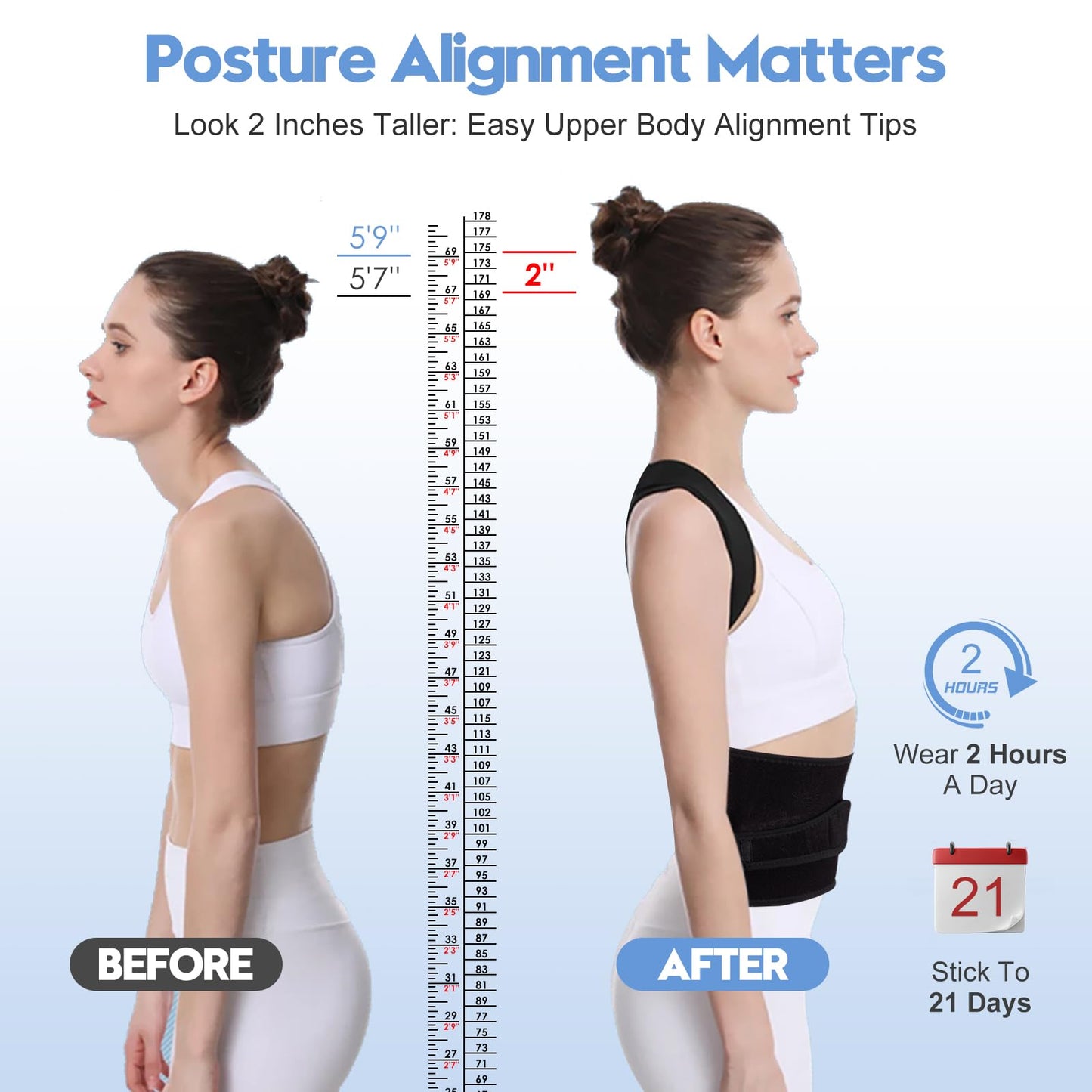 J.COXLOD Posture Corrector for Men Women with Bionic System - Upgraded Back Brace, Adjustable Full Back Support, Shoulder Straightener, Neck, Upper and Lower Back Pain Relief