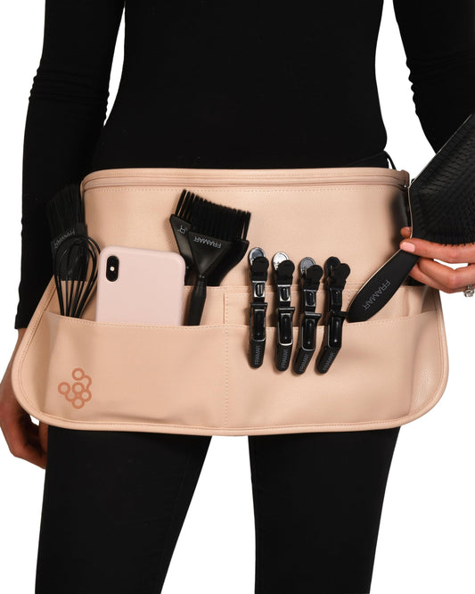 FRAMAR Hipster Salon Belt - Hairstylist Waist Belt, Salon Apron for Hair Stylist, Makeup Brush Holster, Professional Shears Pouch