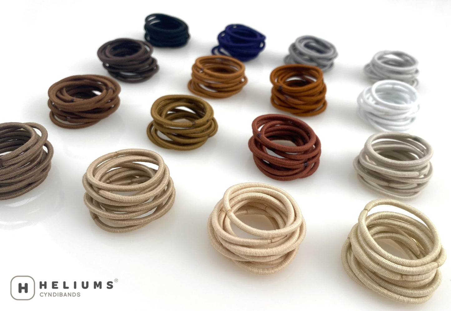 Heliums Small Hair Ties - Red - No Damage Mini 1 Inch Reusable 2mm Elastics for Thin Hair and Kids, Neutral Ponytail Holders - 48 Count