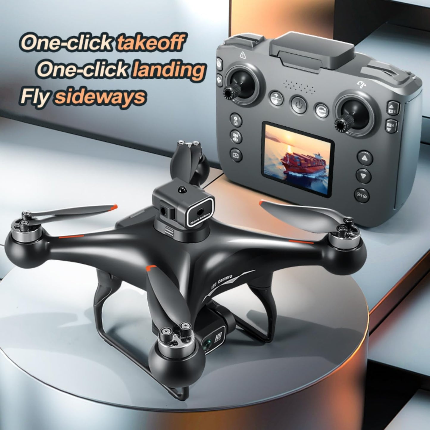 RC Drone With Screen Display Remote Control, Dual Camera, 360 Degree Flip, Optical Flow Hover, LED Lights, Speed Adjustment, One Click Takeoff And Landing, Fly Left And Right, 2 Batteries, Memory Card, Card Reader, Handbag, Beginner-Friendly FPV Remote Co