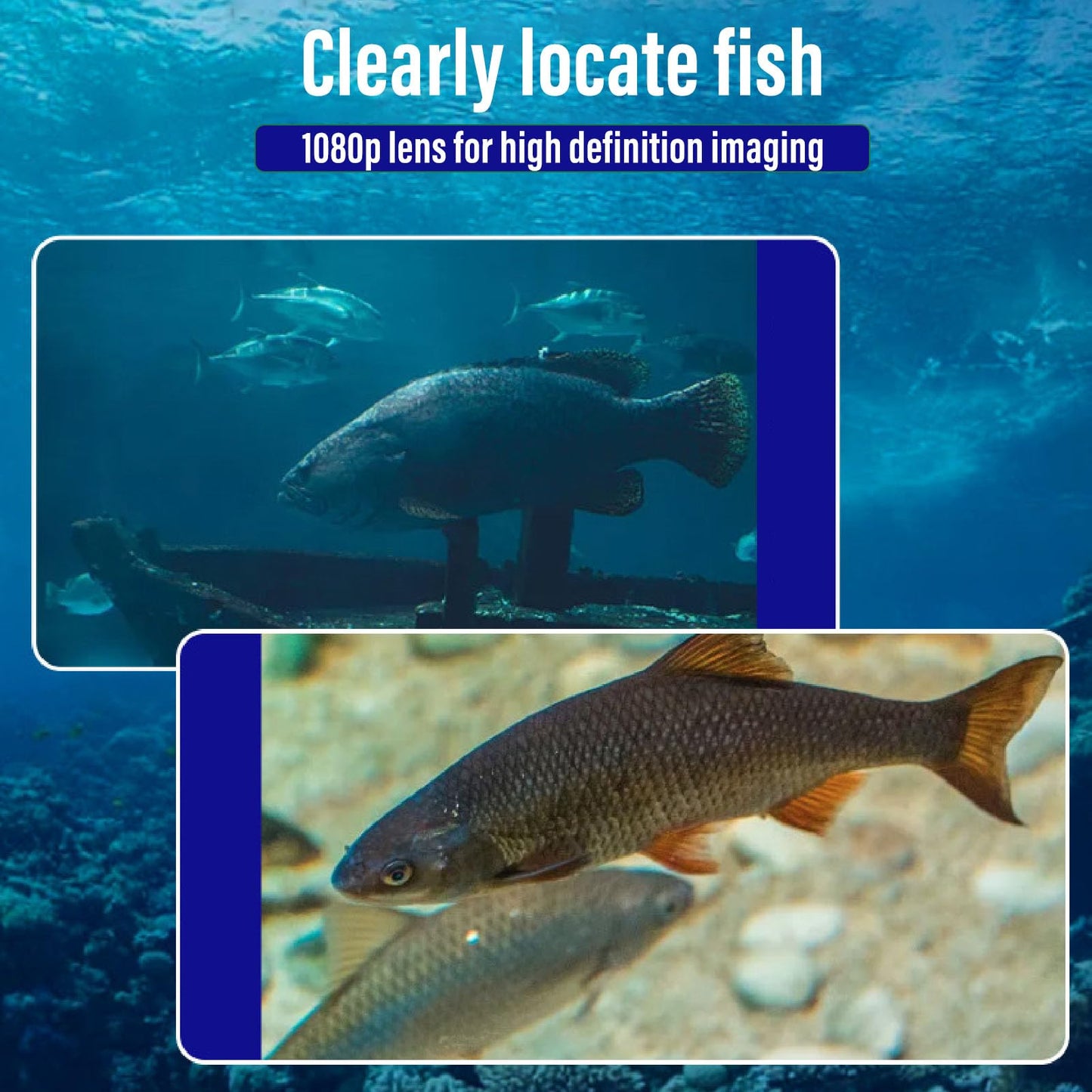 XUMIUZIY Underwater Fishing Camera, Underwater Drone with 4.3in Screen, Fish Finder Camera 1080P, 220° Ultra Wide Angle, 30m Cable Ice Fishing Finder, 5MP Camera