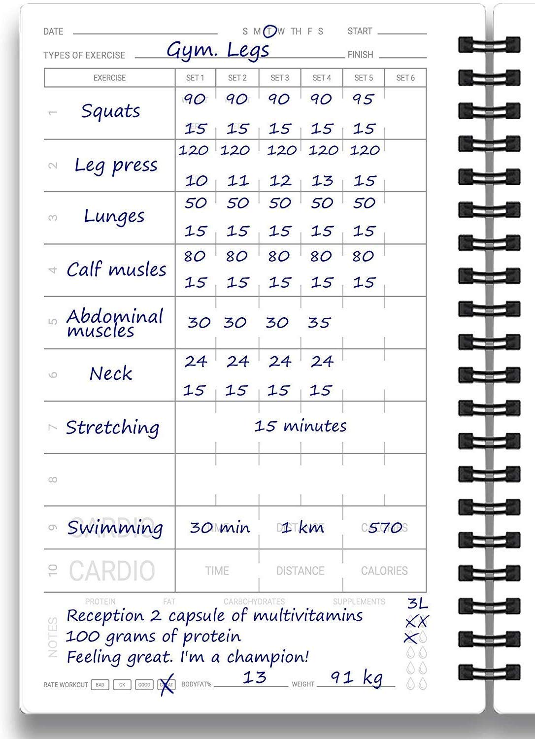 Fitness Journal & Workout Planner - Designed by Experts Gym Notebook, Workout Tracker, Exercise Log Book for Men Women - Yellow