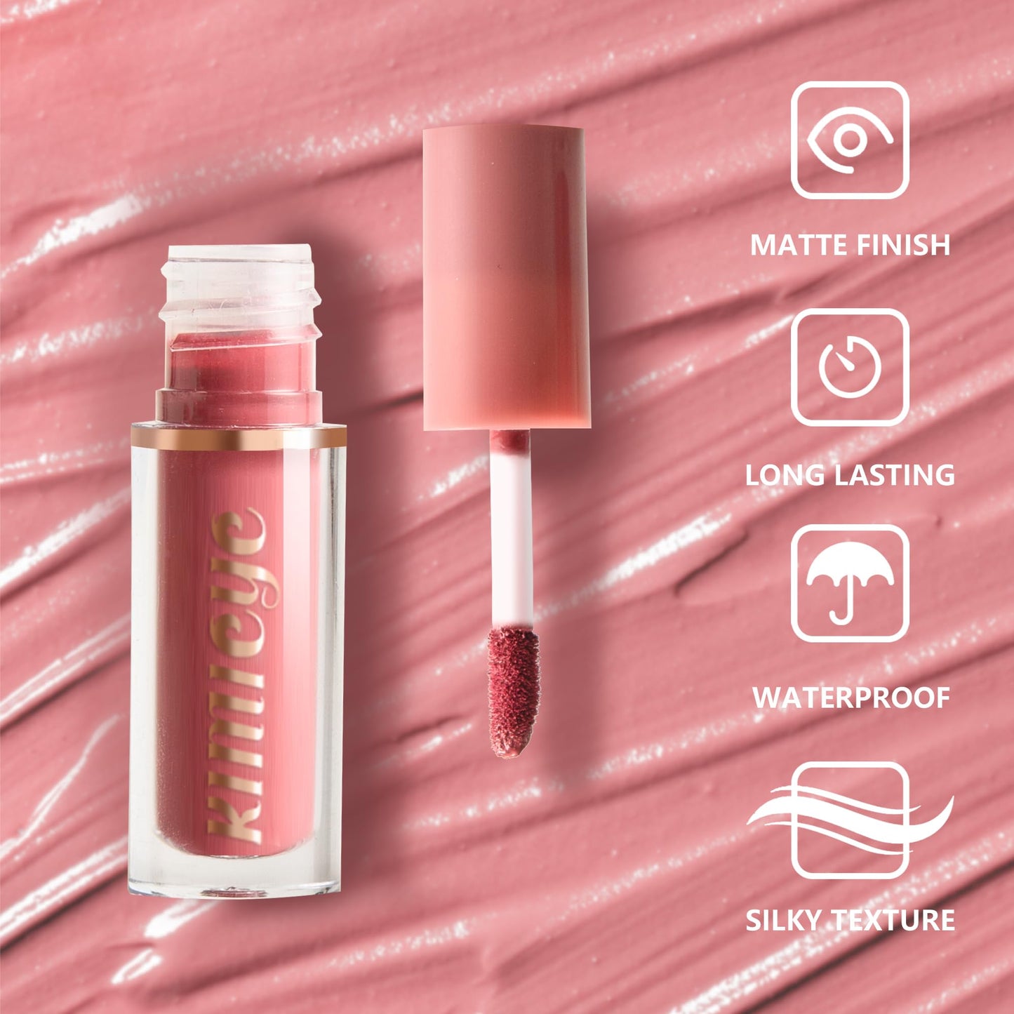 KIMIEYE 12 Colors Matte Liquid Lipstick Kit, Long Lasting Lip Tint, Waterproof Lip Stain, Non-Stick Cup Quick-dry Velvet Nude to Red Lipstick Makeup Set, Up to 24H Wear (SET B)