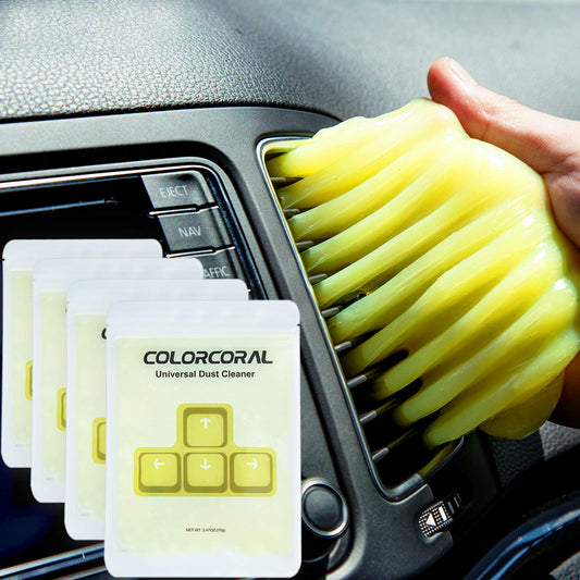 COLORCORAL Keyboard Cleaning Gel for Car Interior Cleaning,Car Putty Reusable Slime goo, Magic Cleaning Putty for Vehicle Vents,Laptop, Dash, Printers, Calculators (4 Pack)