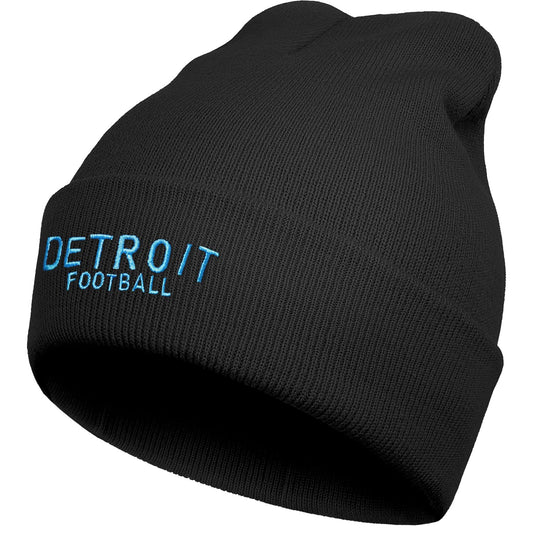Jcrevfu Detroit Beanie City Embroidery Knitted Winter Hat for Men Women Warm Fashion Hat Black Watch Cap