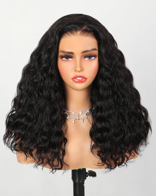 Arabella 5x6 Ready to Go Glueless Wigs Human Hair 230% Density Lace Front Wigs 12A Human Hair Pre Cut Lace Pre Plucked Bleached Knots Ocean Wave Wig Human hair (16inch, 5x6 Ocean Wave Wig)