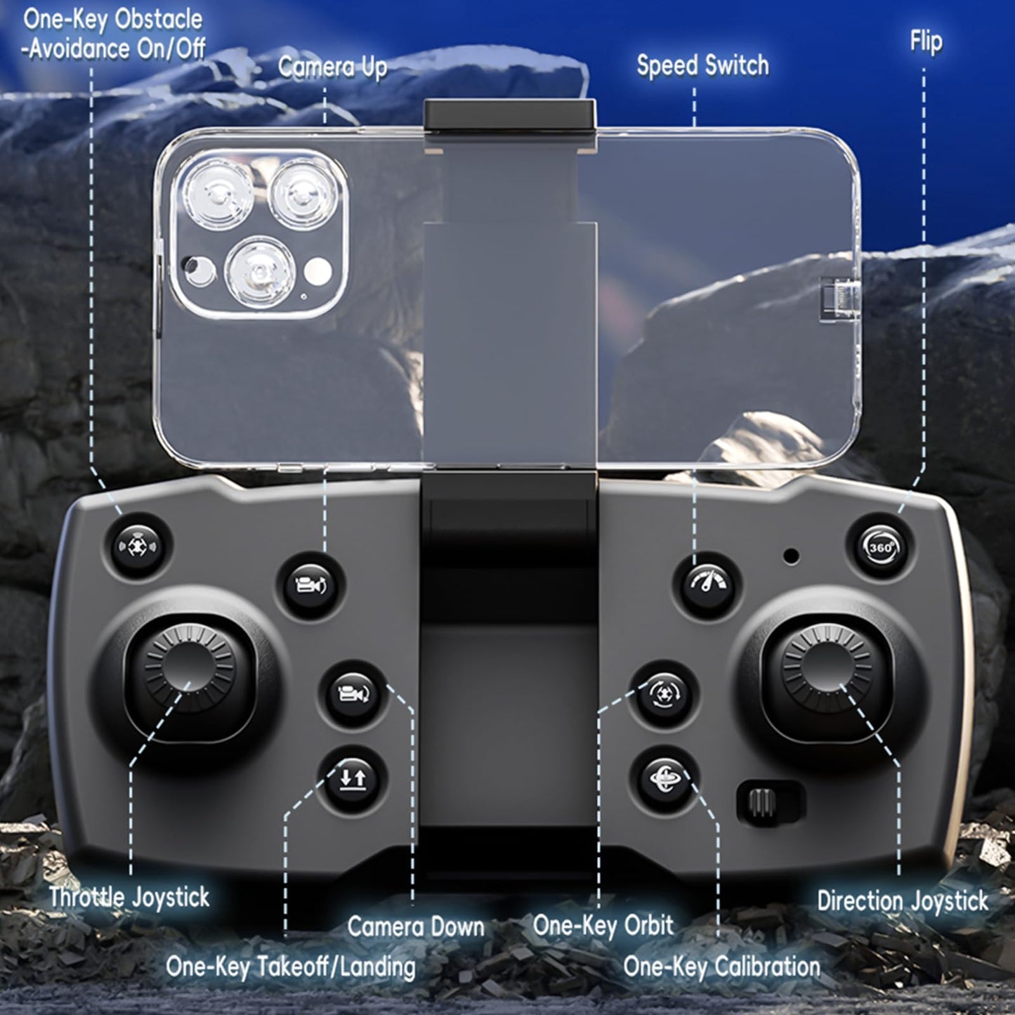 Losbenco Camera Drone for Kids 8-12 & Adults, Beginner-Friendly Mini Drone with 360° Flips, One-Key Take Off/Landing, Headless Mode, 2 Batteries, RC Quadcopter Toys for Boys Girls