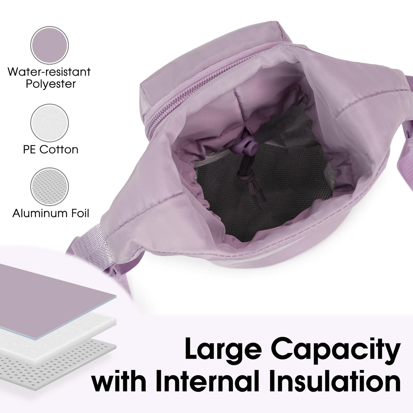 Ceneda Water Bottle Carrier Bag with Phone Pocket 32oz 40oz Tumbler Insulated Water Bottle Holder with Adjustable Shoulder Strap Carrier Sling Bag (Purple)