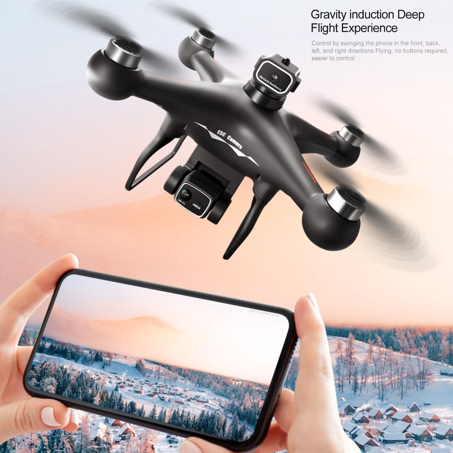 GoolRC S116 Drone with 4K Camera for Adults, RC Quadcopter with Obstacle Avoidance, Optical Flow, Trajectory Flight, Headless Mode, Gravity Sensor, Brushless Motor, Storage Bag and 2 Batteries (Black)