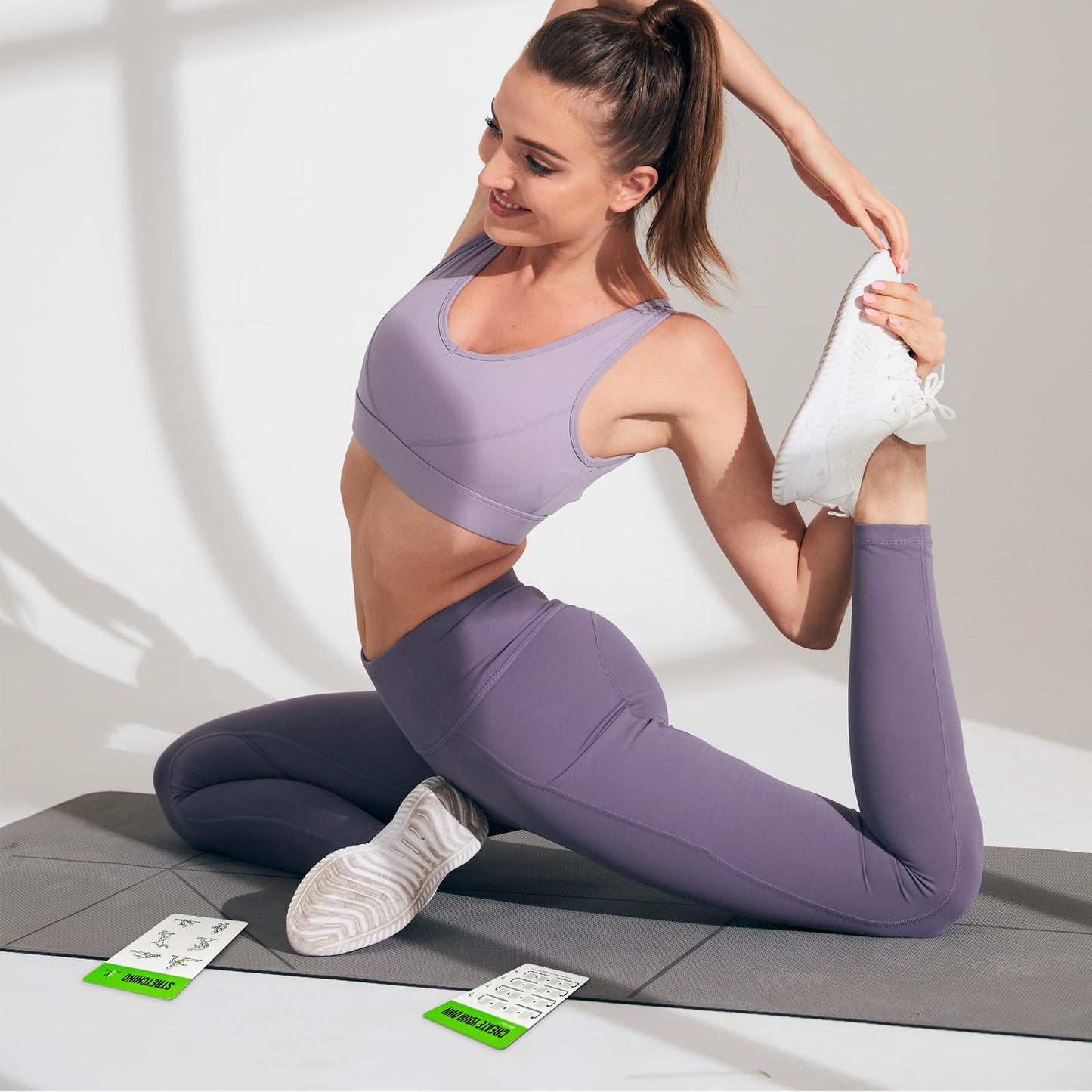 MOVASEE Half Balance Ball Workout Cards, 62 Exercises Cards Deck Large Size 5" x 3.5" Fitness Cards for Women & Men, Beginner Fitness Guide to Training Exercises at Home or Gym