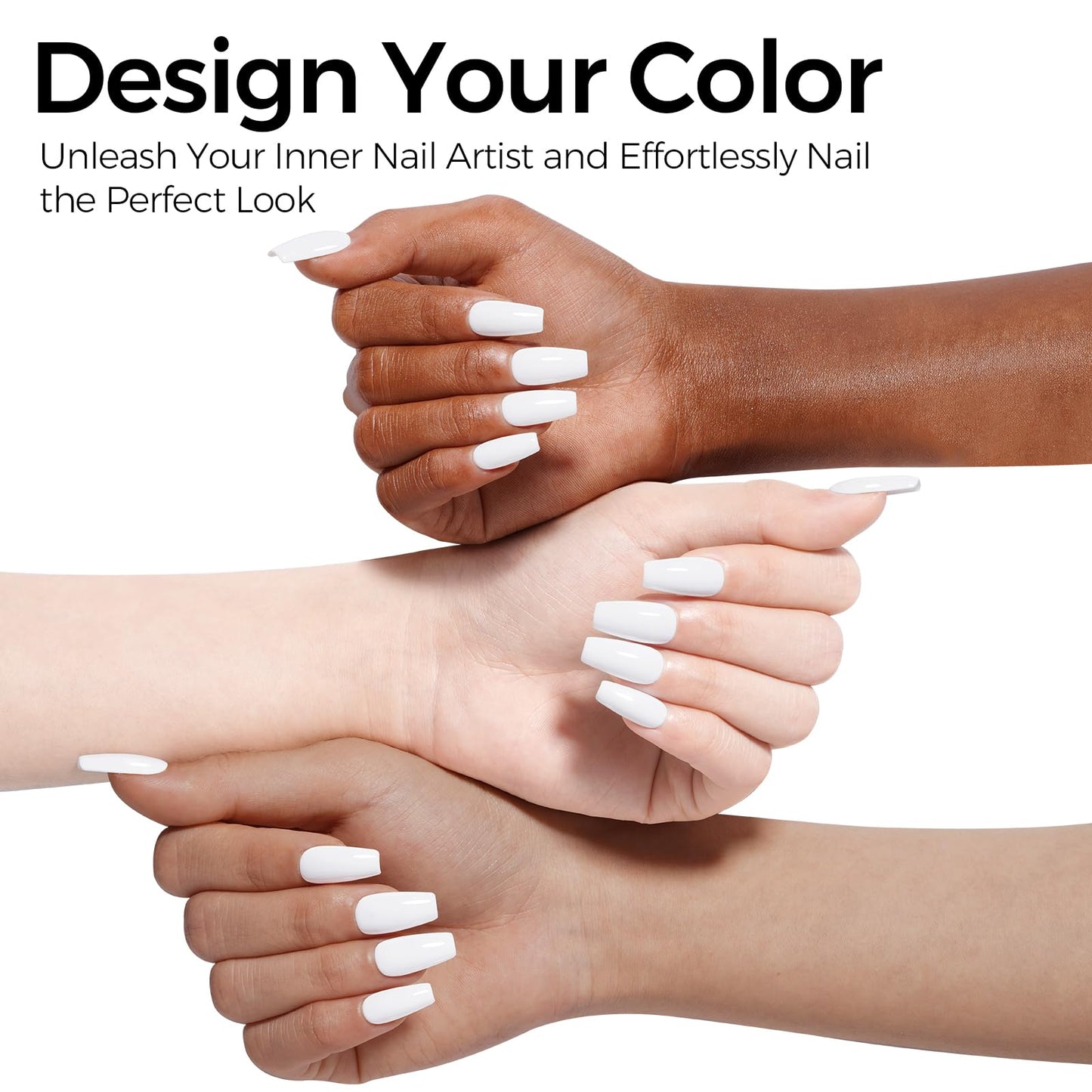 TOMICCA White Gel Nail Polish, 15ml White Gel Polish, Soak Off UV White Nail Polish Gel for French Tip Manicure Nail Art