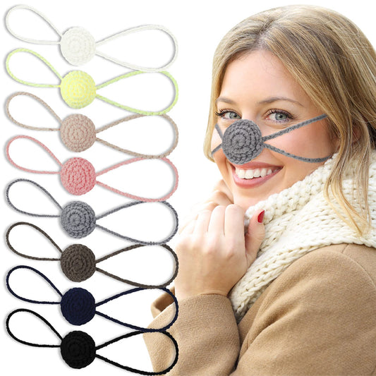 Eurzom 8 Pcs Nose Warmer Women Winter Cozy Soft Nose Cover Comfort Wool Nose Guard for Women Men Sleeping Ski Outdoor Activities Cold Weather Snow Air Conditioning Protection, 8 Colors