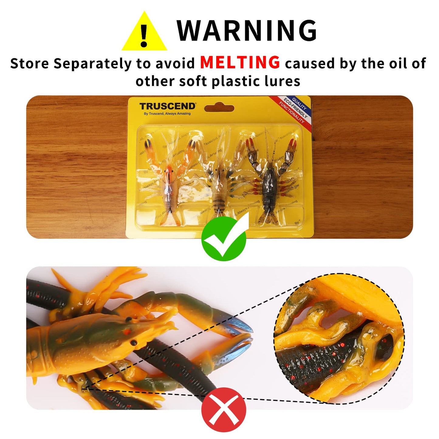 TRUSCEND Pre-Rigged Fishing Jigs, 1:50 Super Durable TPE Bass Fishing Lures, Well-Made Lifelike Soft Crayfish Swimbait, Weedless MarshSwamp Fishing Lure for Trout Crappie Walleye, Keep Separately!