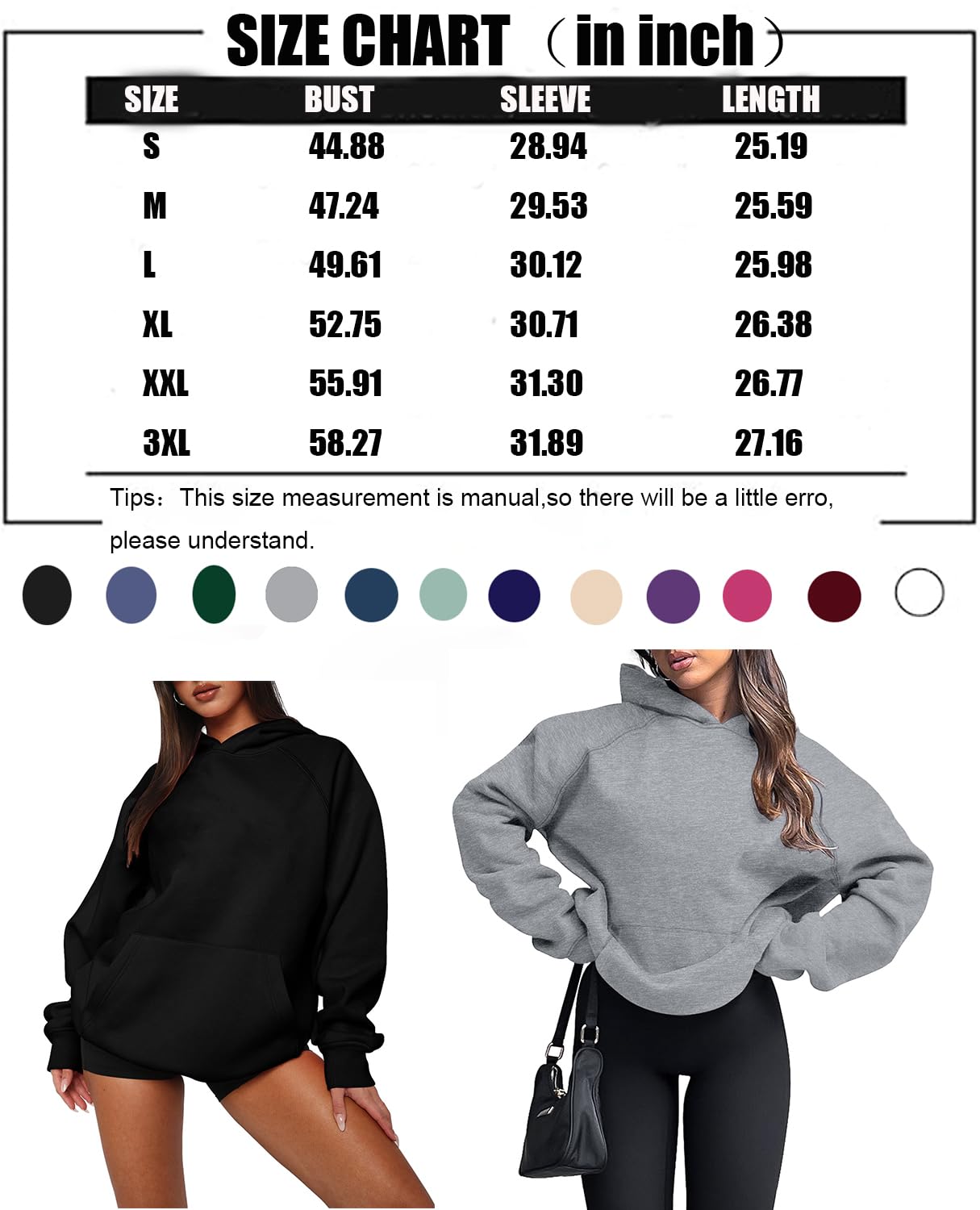 onlypuff Cute Sweatshirts for Women Crewneck Solid Baggy Boyfriend Novelty Hoodies for Fall Winter Haze Blue XL