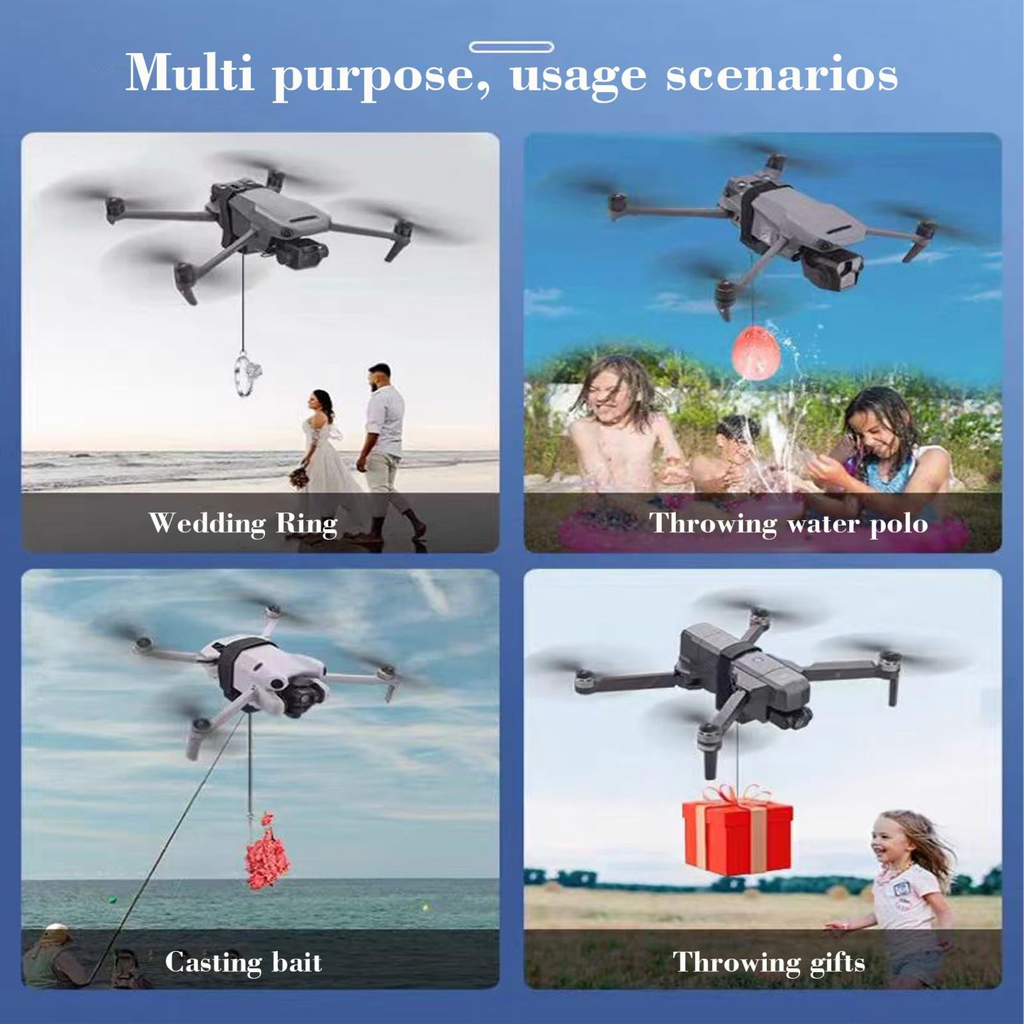 Cosaita Universally Drone Airdrop System Release Device Payload Clip Airdropper Fish Bait, for DJI Mavic Mini3/Mini2 /Air2S/Air3/Mavic2/Mavic3/Spark/Mavic Drone Accessories (Universal Airdrop)