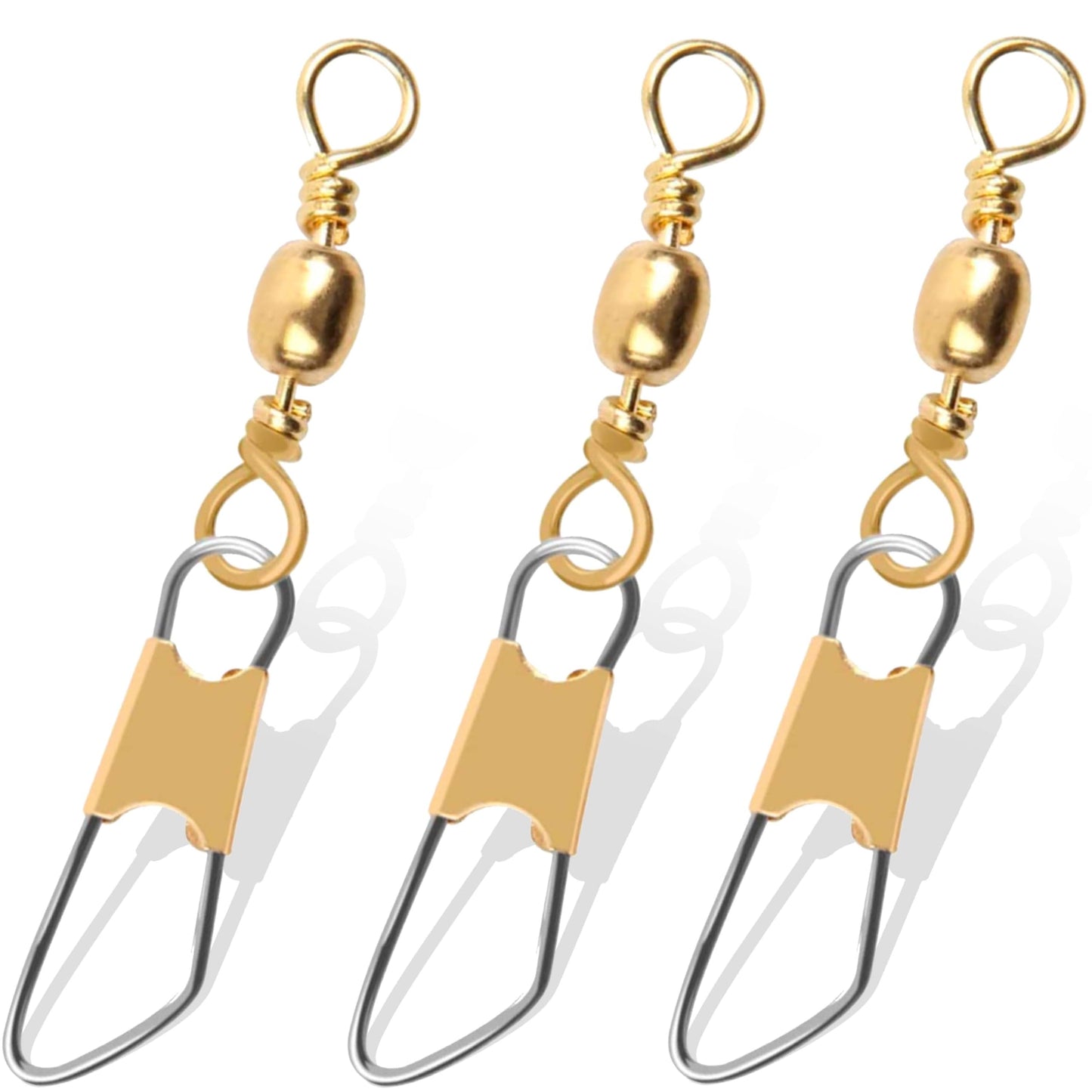 AGOOL Fishing Swivels Snaps, 60/120pcs Fishing Barrel Swivels with Nice Snaps Swivels Fishing Tackle Solid Rings Fishing Connector Snap Swivels Fishing Accessories Fishing Tackle