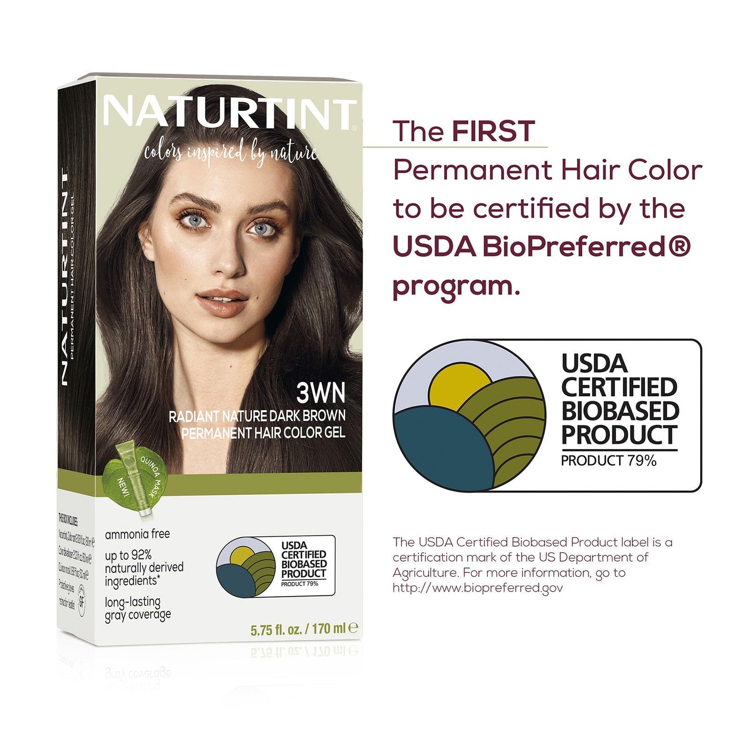 Naturtint 3WN Radiant Nature Dark Brown Permanent Hair Color (Pack of 1), Ammonia Free, Vegan, Cruelty Free, up to 100% Gray Coverage, Long Lasting Results (Packaging may vary)