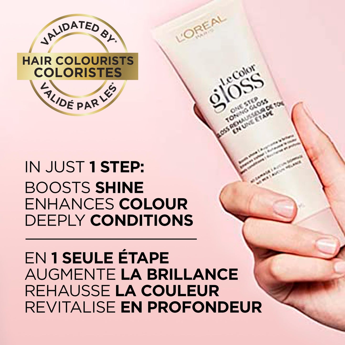 L'Oreal Paris Le Color Gloss One Step In-Shower Toning Hair Gloss, Neutralizes Brass, Conditions & Boosts Shine, Smoky Bronde, 4 Ounce
